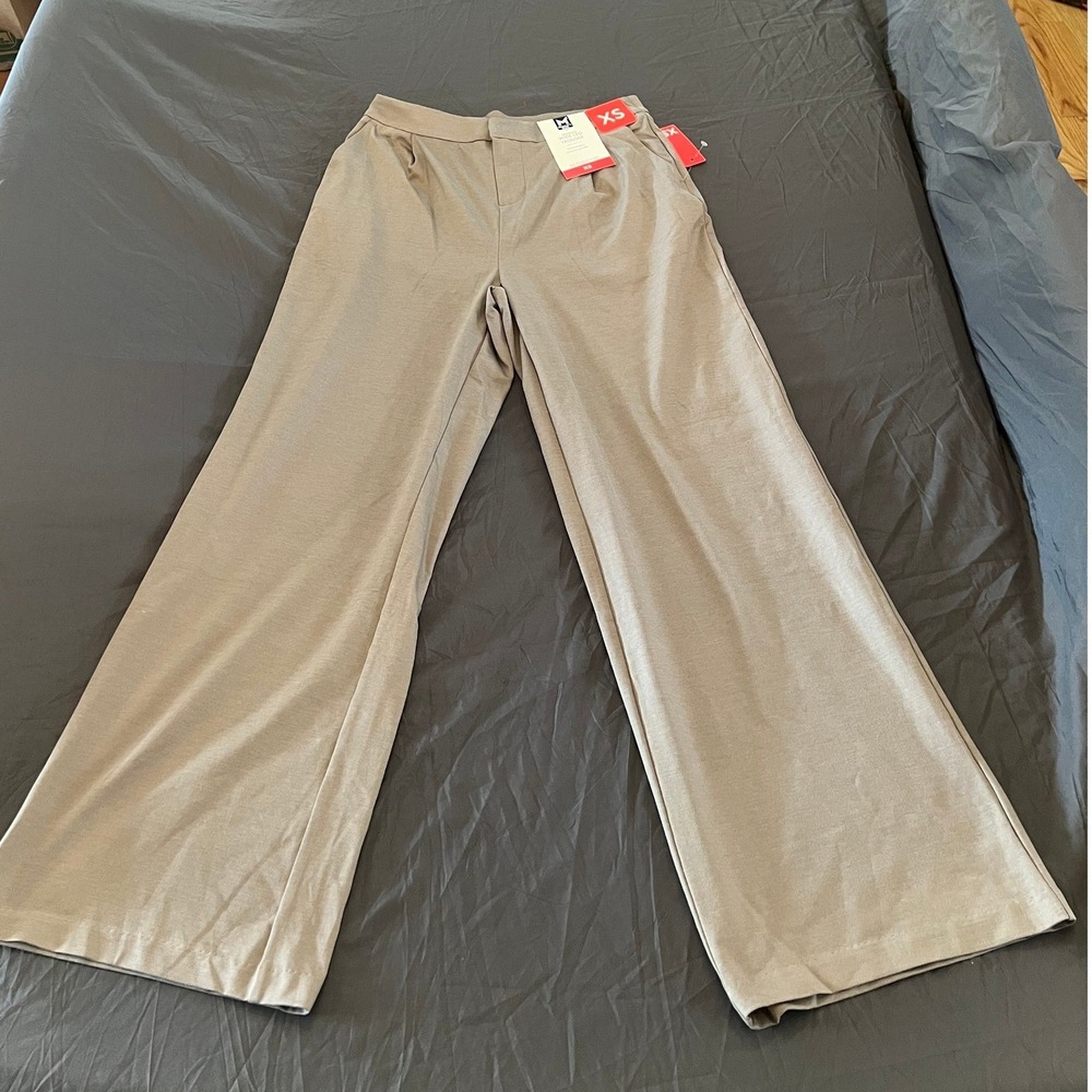 Member's Mark Womens Wide Leg Trouser Pants Tan Soft Knit XS New